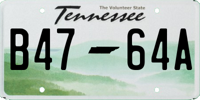 TN license plate B4764A