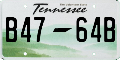TN license plate B4764B