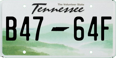 TN license plate B4764F