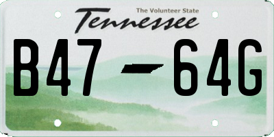 TN license plate B4764G