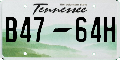 TN license plate B4764H