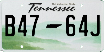TN license plate B4764J