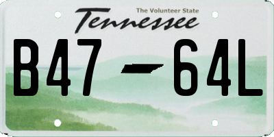 TN license plate B4764L