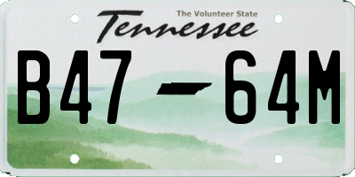 TN license plate B4764M