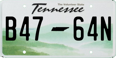 TN license plate B4764N