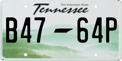 TN license plate B4764P
