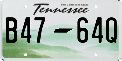 TN license plate B4764Q