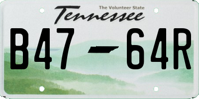 TN license plate B4764R