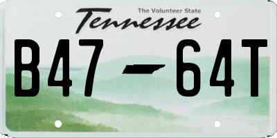 TN license plate B4764T