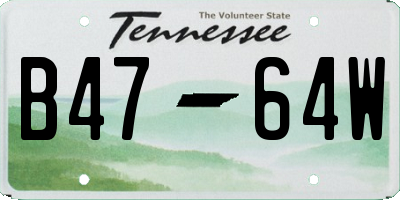 TN license plate B4764W