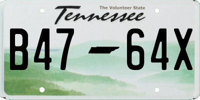 TN license plate B4764X