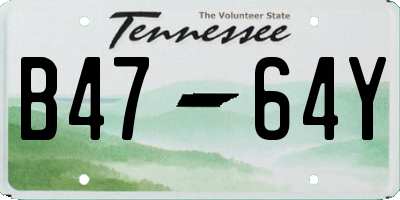 TN license plate B4764Y