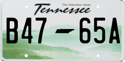TN license plate B4765A