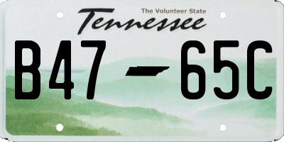 TN license plate B4765C