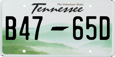 TN license plate B4765D