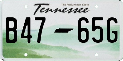 TN license plate B4765G