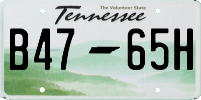 TN license plate B4765H