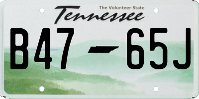 TN license plate B4765J