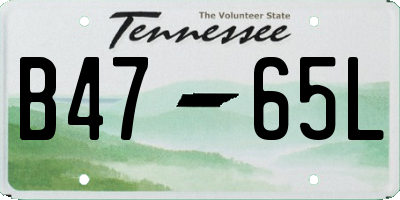 TN license plate B4765L