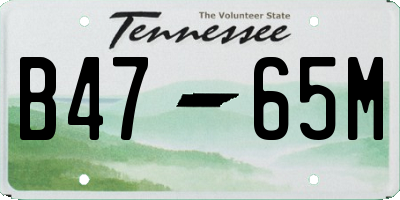 TN license plate B4765M