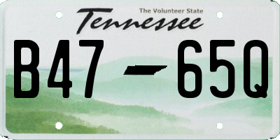 TN license plate B4765Q