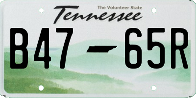 TN license plate B4765R