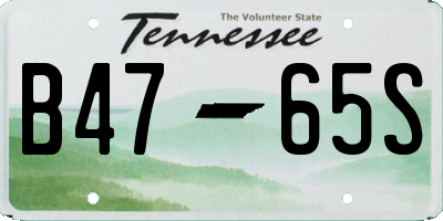 TN license plate B4765S