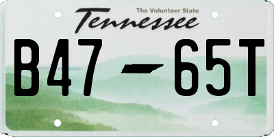 TN license plate B4765T