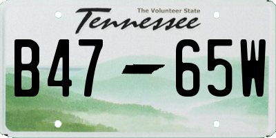 TN license plate B4765W