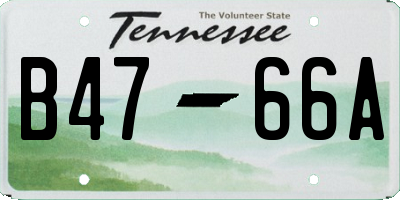 TN license plate B4766A