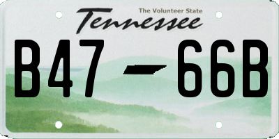 TN license plate B4766B