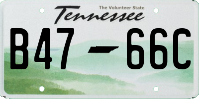 TN license plate B4766C