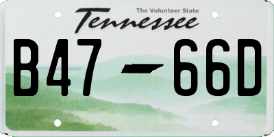 TN license plate B4766D