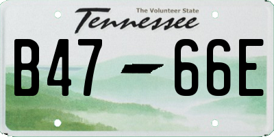TN license plate B4766E
