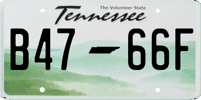 TN license plate B4766F