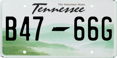 TN license plate B4766G