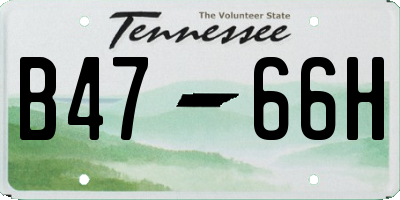 TN license plate B4766H