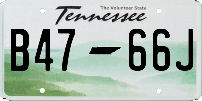 TN license plate B4766J