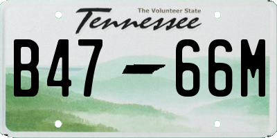 TN license plate B4766M