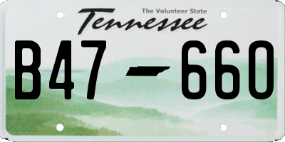 TN license plate B4766O