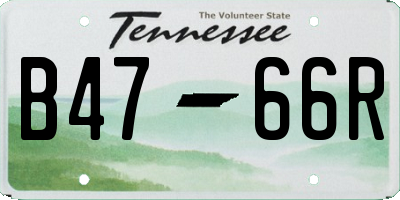 TN license plate B4766R