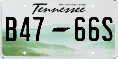 TN license plate B4766S