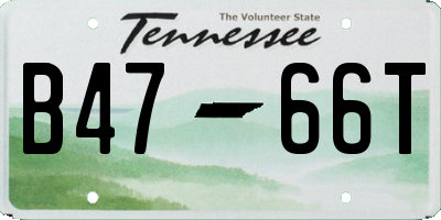 TN license plate B4766T