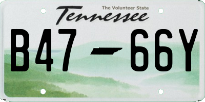 TN license plate B4766Y