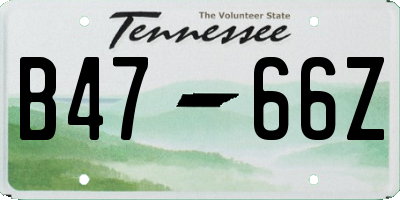 TN license plate B4766Z