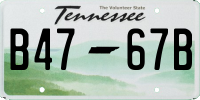 TN license plate B4767B