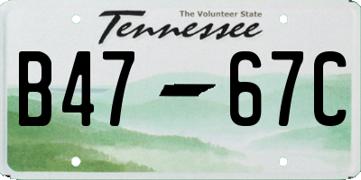 TN license plate B4767C
