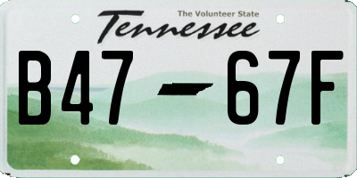 TN license plate B4767F