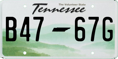 TN license plate B4767G