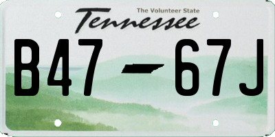 TN license plate B4767J